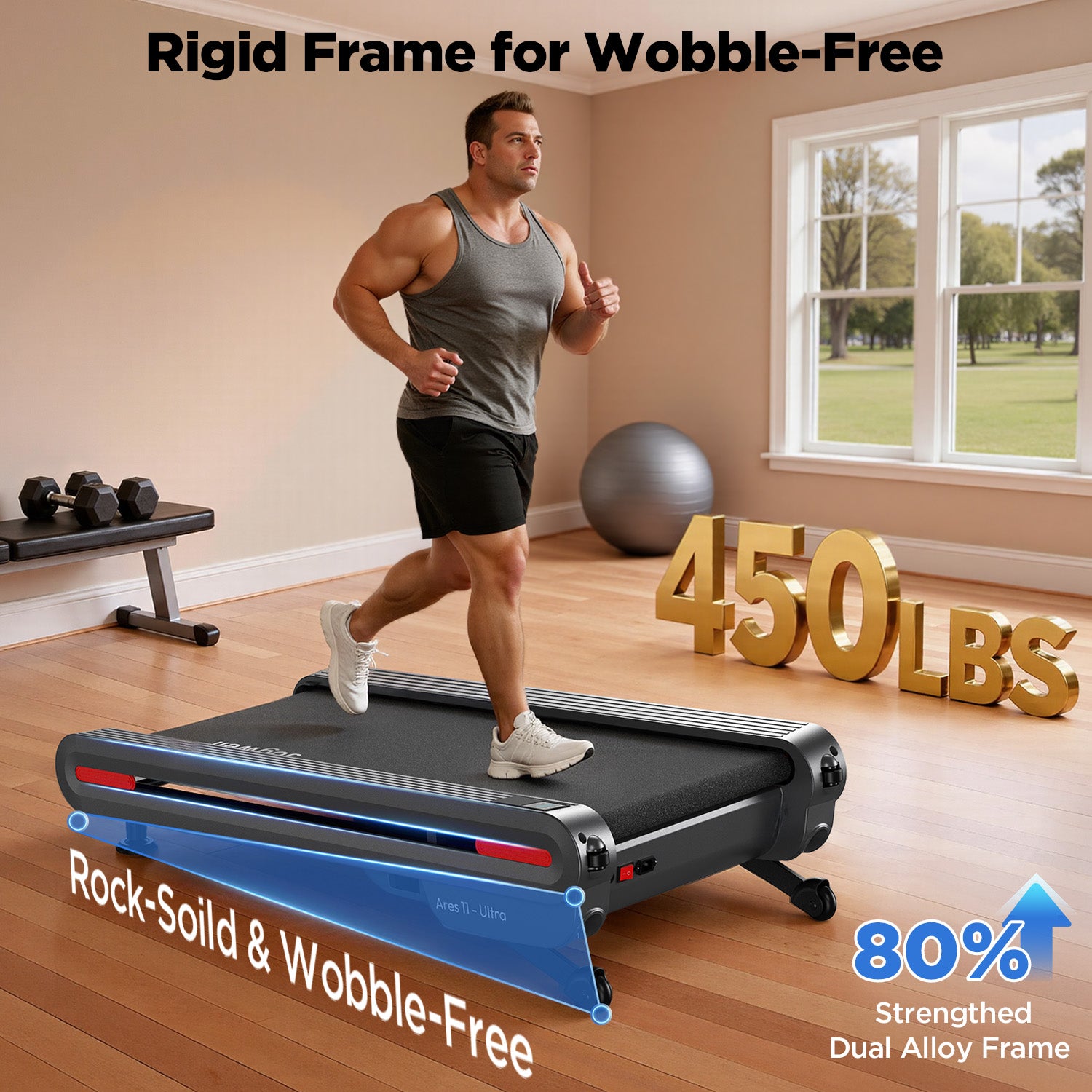Jogwell Ares 11 Ultra Fulldeck walking pad with 12% Auto incline