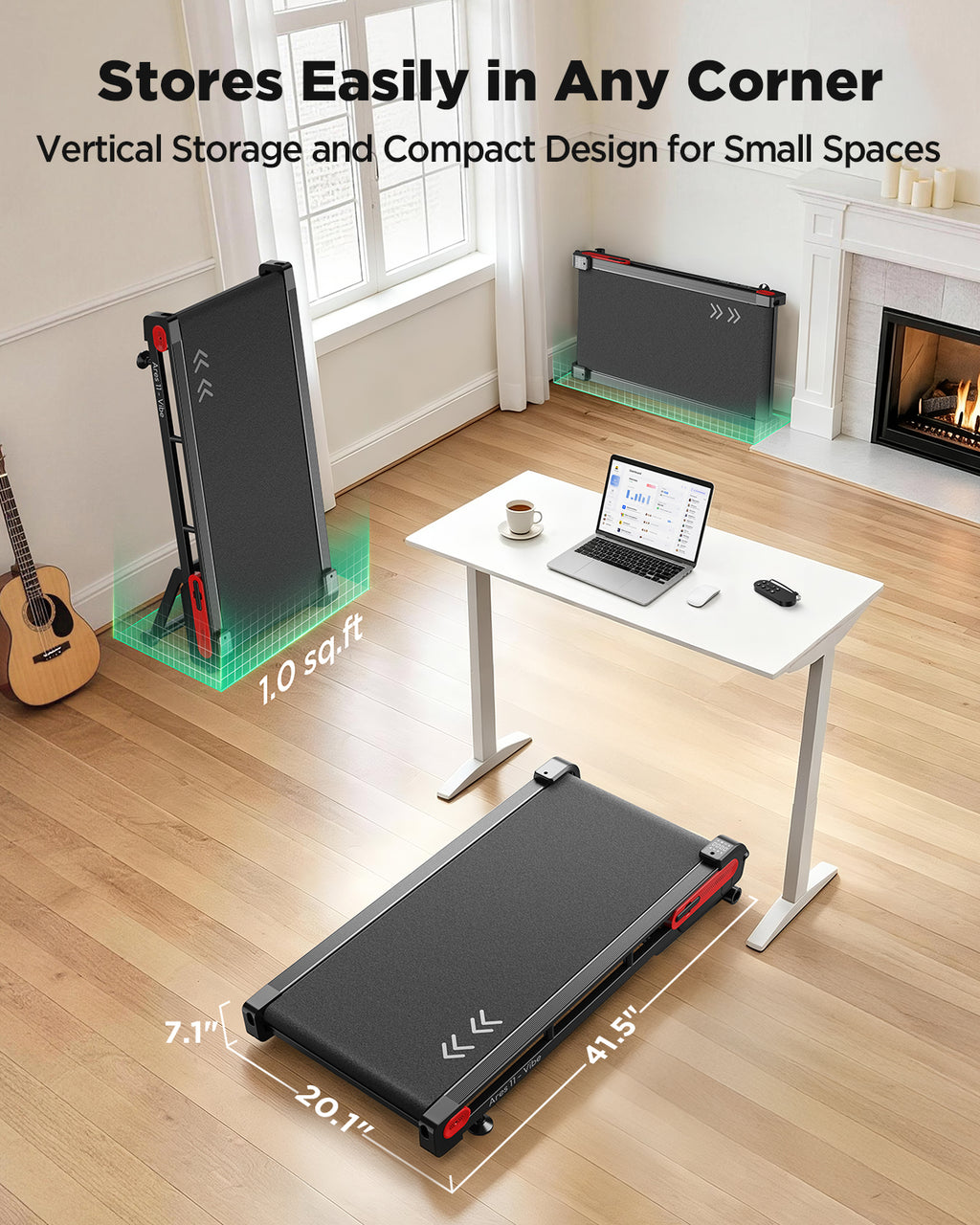 Jogwell Ares 11 Vibe Full Deck Walking Pad with 15%Auto incline and BT speaker