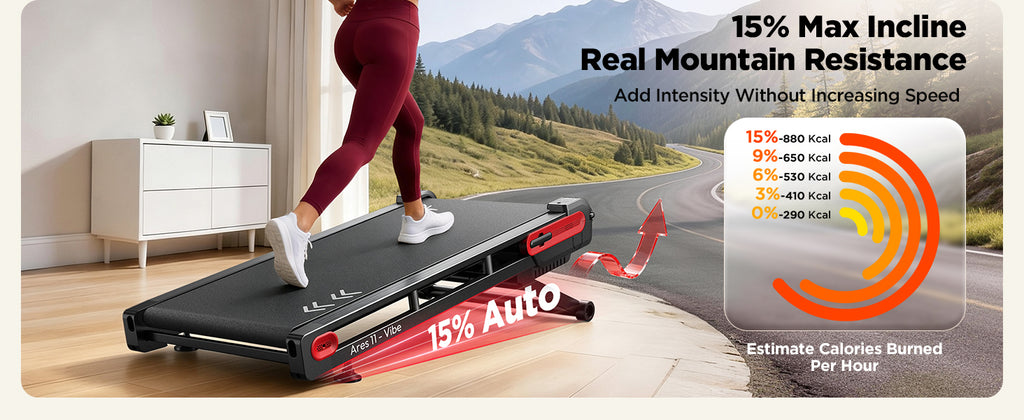 Jogwell Ares 11 Vibe Full Deck Walking Pad with 15%Auto incline and BT speaker
