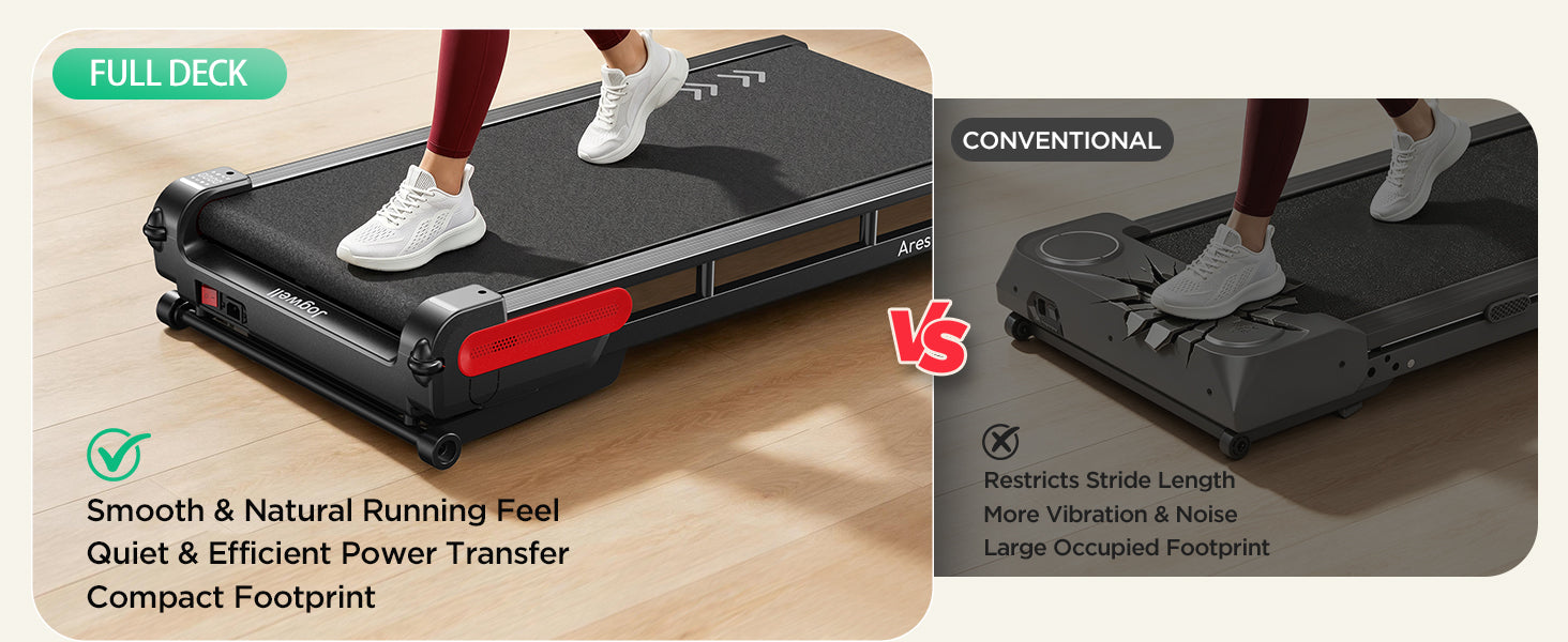 Jogwell Ares 11 Vibe Full Deck Walking Pad with 15%Auto incline and BT speaker